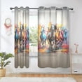 thumbnail image 6 of Colorful Horses Blackout Curtains Patio Door Curtains Window Decoration for Bedroom Living Room 2 Panels, 6 of 7