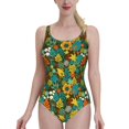 thumbnail image 1 of Summer Romance Deep V-Neck Halter One-Piece Swimsuit Ladies Monokini Beach Bathing Suits Swimwear Abstract Animal Autumn, 1 of 5