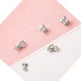 thumbnail image 3 of Airokiy 4 Pairs Earrings, Sparkling Cubic Zirconia Earring Studs, Stainless Steel Clip On Fake Earrings Set For Men Non-Piercing (4/5/7/8mm), 3 of 5