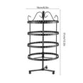 thumbnail image 2 of Earring Holders Organizer, Jewelry Display Stand, 4 Tiers Rotating Earring Storage Rack with Metal Necklace and Ring Holders, Desktop Jewelry Tree for Earrings and Necklaces, 2 of 7