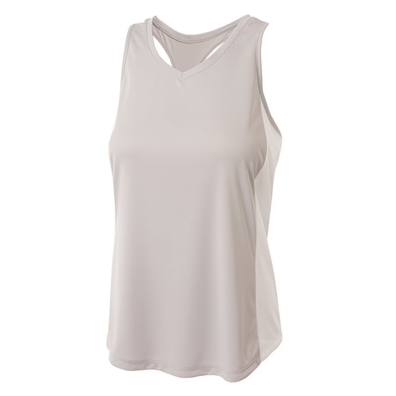 A4 Pacer Singlet with Racerback For Women in Silver/White | NW2009