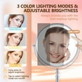 thumbnail image 4 of B Beauty Planet 20X Lighted Magnifying Makeup Mirror, Double Sided Makeup Mirror with 20X/1X Magnification, 360°Rotation, 3 Colors Brightness Adjustable Vanity Mirror with 42 LEDs, 2000mAh, 4 of 14