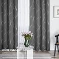 thumbnail image 4 of Deconovo Blackout Curtains, Silver Wave Line Print, Light Gray, 52W x 108L Inch, Thermal Insulated, Privacy Drapes for Bedroom, 2 Panels, 4 of 9