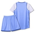 thumbnail image 3 of Girls Outfit Sets Unisex Training Sports Team 5 14 Years Kids Summer Clothes,Blue,Size 2XL, 3 of 3