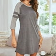 thumbnail image 6 of Hvyesh Womens Nightgown Soft 3/4 Sleeve Nightdress Lightweight Sleep Shirt Cozy Thigh Length Sleepwear Lightweight Loungewear, 6 of 7