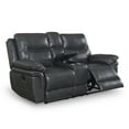 thumbnail image 4 of Steve Silver Isabella Faux Leather Reclining Loveseat with console, Gray, 4 of 6
