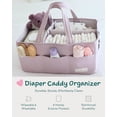 thumbnail image 4 of Lily Miles Baby Diaper Caddy Organizer, Wipeable Diaper Organizer Basket with 8 Pockets for Newborn Essentials, Baby Shower Gifts, Nursery Tote Bag for Changing Table or Car (Rosy Lilac, Large), 4 of 10