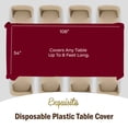thumbnail image 4 of Exquisite 24 Pack 54" x 108" Modern Plastic Solid Print Tablecloth - Burgundy, 4 of 6