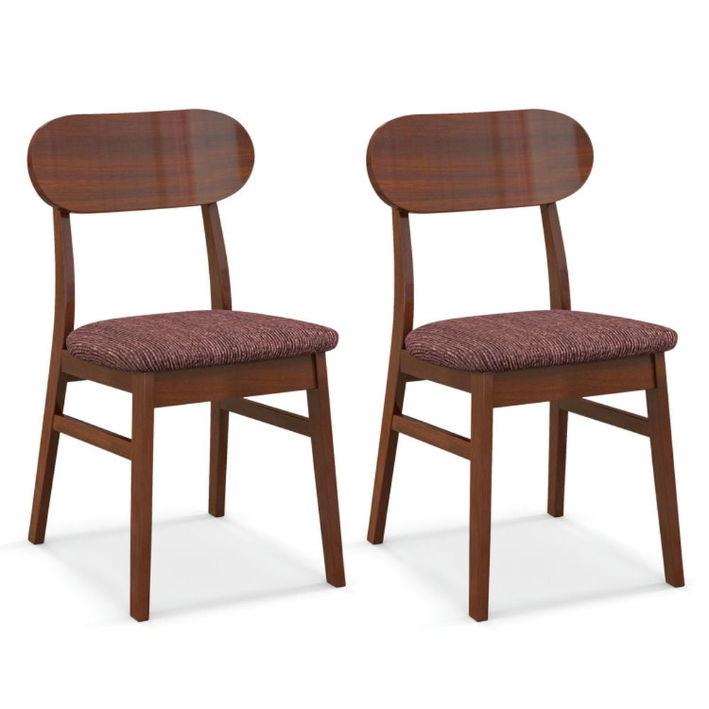 GVN Set of 2 Mid-Century Wooden Dining Chairs-Espresso, Dining Room Chairs, Lounge Chair for Kitchen, Dining, Bedroom, Living