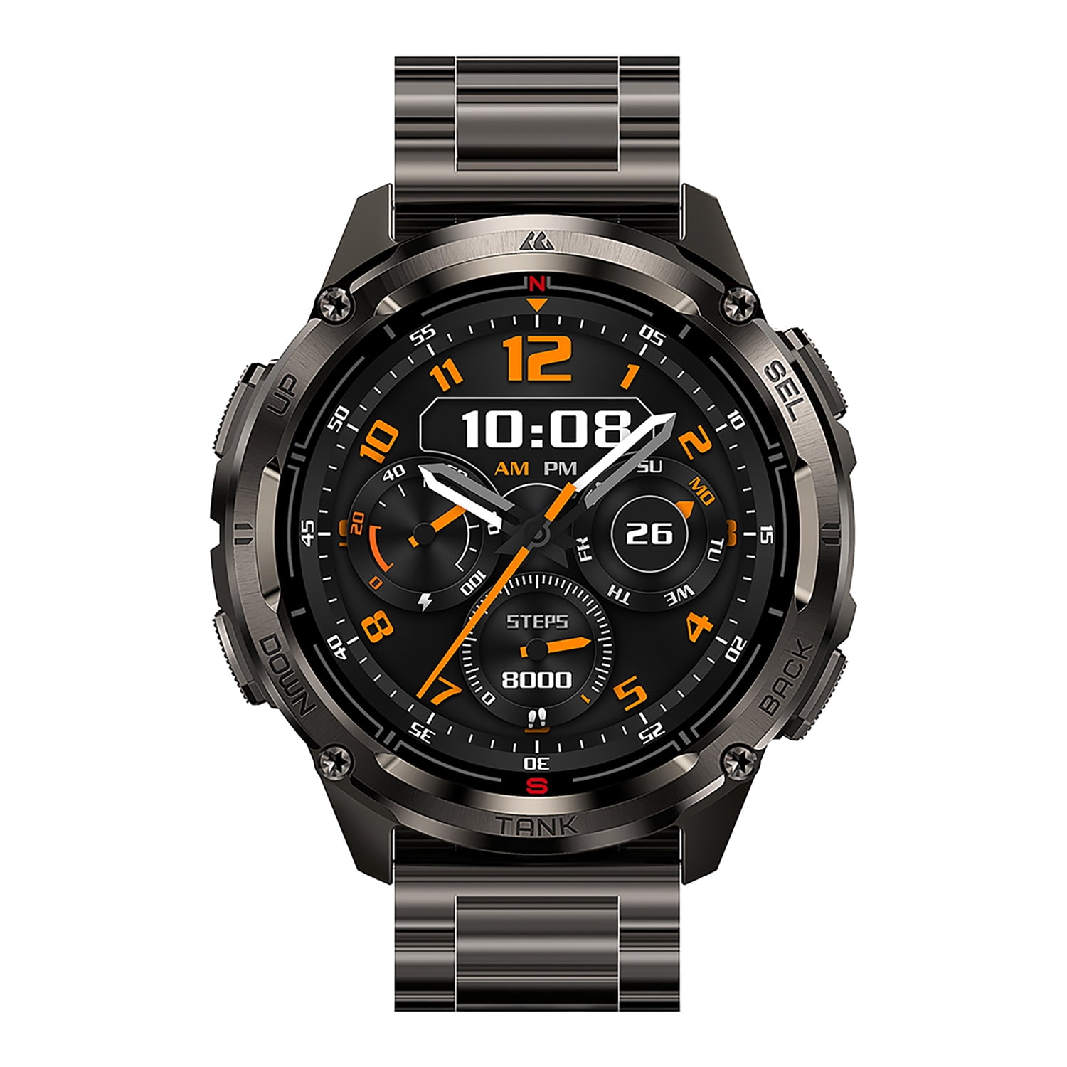 KOSPET TANK T3 Ultra 2 1.43-In. AMOLED GPS Smartwatch with Stainless Steel Band (Black), P-TUS002-B