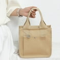 thumbnail image 6 of Canvas Tote Bag for Women Foldable Tote Bag with Zipper Travel Large Shoulder Bag Handbag for Work Large Capacity Portable Messenger Bag Brown, 6 of 6