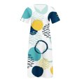 thumbnail image 4 of SMihono Robe d'Été Bohème pour Femmes Grande Taille Mode Décontractée d'Été avec Poches Manches Courtes Imprimée Col en V, 4 of 4