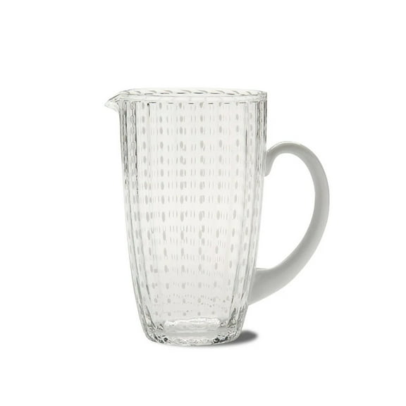 Zafferano Perle Glass Carafe  Clear  Elegant Beverage Pitcher / Jug