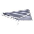 thumbnail image 4 of Awntech 8 Ft Destin Right Motorized Heavy Duty Patio Retractable Awning with Protective Hood (96in x 10.38in x 78in), Navy/Gray/White Multi, 4 of 9