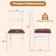 thumbnail image 4 of Giantex Wooden Dining Chairs Set of 2, Armless Kitchen Chairs w/Hollowed Backrest & Upholstered PU Seat, White, 4 of 9