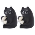 thumbnail image 3 of BuyWeek Figura de Gato Negro, 2 Piezas de Dibujos Animados Lindo Gato Estatua Ornamento Resina Miniatura Gato esculturas Animales Figuras para decoración del hogar, 3 of 14