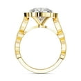 thumbnail image 4 of IGI Certified Lab Grown Diamond Engagement Ring | Center 7.5MM Cushion Cut Beaded Floral Halo Wedding Rings For Women In 14k Solid Yellow Gold | F-G, VS-SI Quality (2.55 Ctw) Ring Size-8.5, 4 of 7