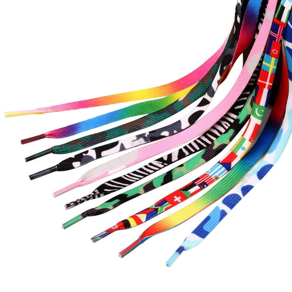Tineasur 20Pcs Braided Shoelace for Shoes Stylish Flat Design Assorted Color