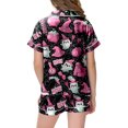 thumbnail image 5 of Leey-World Toddler Halloween Pjs Satin Pajama Sets Girls Silk Button Down Short Sleeve & Short Sleepwear 2PCS Pjs for Girls 2T 3T 4T 5T 6T 7T 8T, 5 of 5