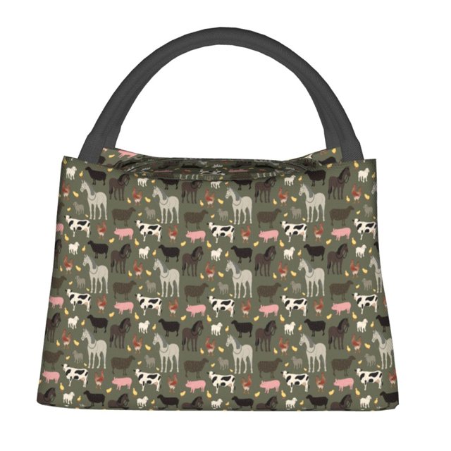 Disketp Farm Animals Bolsa Térmica Estampada, Bolsa Térmica Aislante para Almuerzo, Playa y Campamento