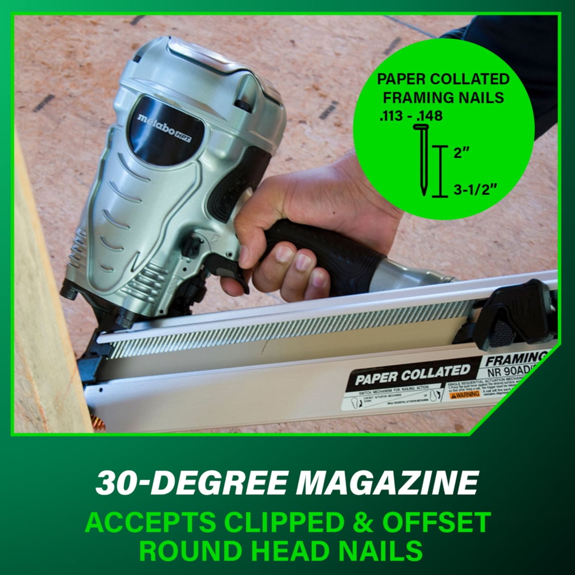Metabo HPT Pneumatic Framing Nailer, 3-1/2-In, NR90ADS1