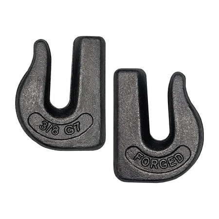 

2 Pack Heavy Duty 3/8 Weld On Grab Hook Grade 70 Clevis Chain Hook for Trailer Truck Rigging Flatbed Tractors Loader Bucket Tie Down (2)