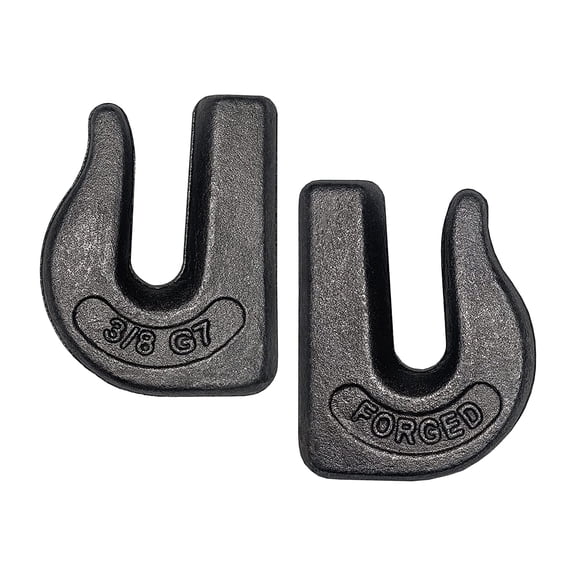 2 Pack Heavy Duty 3/8" Weld On Grab Hook, Grade 70 Clevis Chain Hook for Trailer, Truck, Rigging, Flatbed, Tractors, Loader Bucket, Tie Down (2)