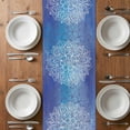 thumbnail image 6 of Boho Flowers Table Runner - 60 Inch Long, Kitchen Dining Table Runner Dresser Scarves, Blue Floral Bohemian Vintage Country Farmhouse Decor for Coffee Tables Wedding Party Banquet, 6 of 8