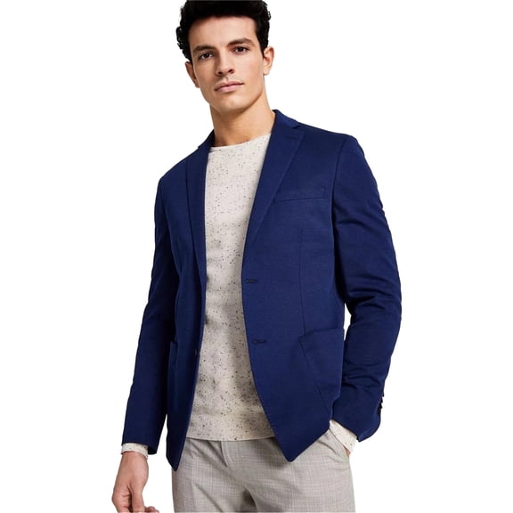 Bar III Mens Slim-Fit Solid Cotton Blazer 40 Long Navy Sport Coat - NWT $295