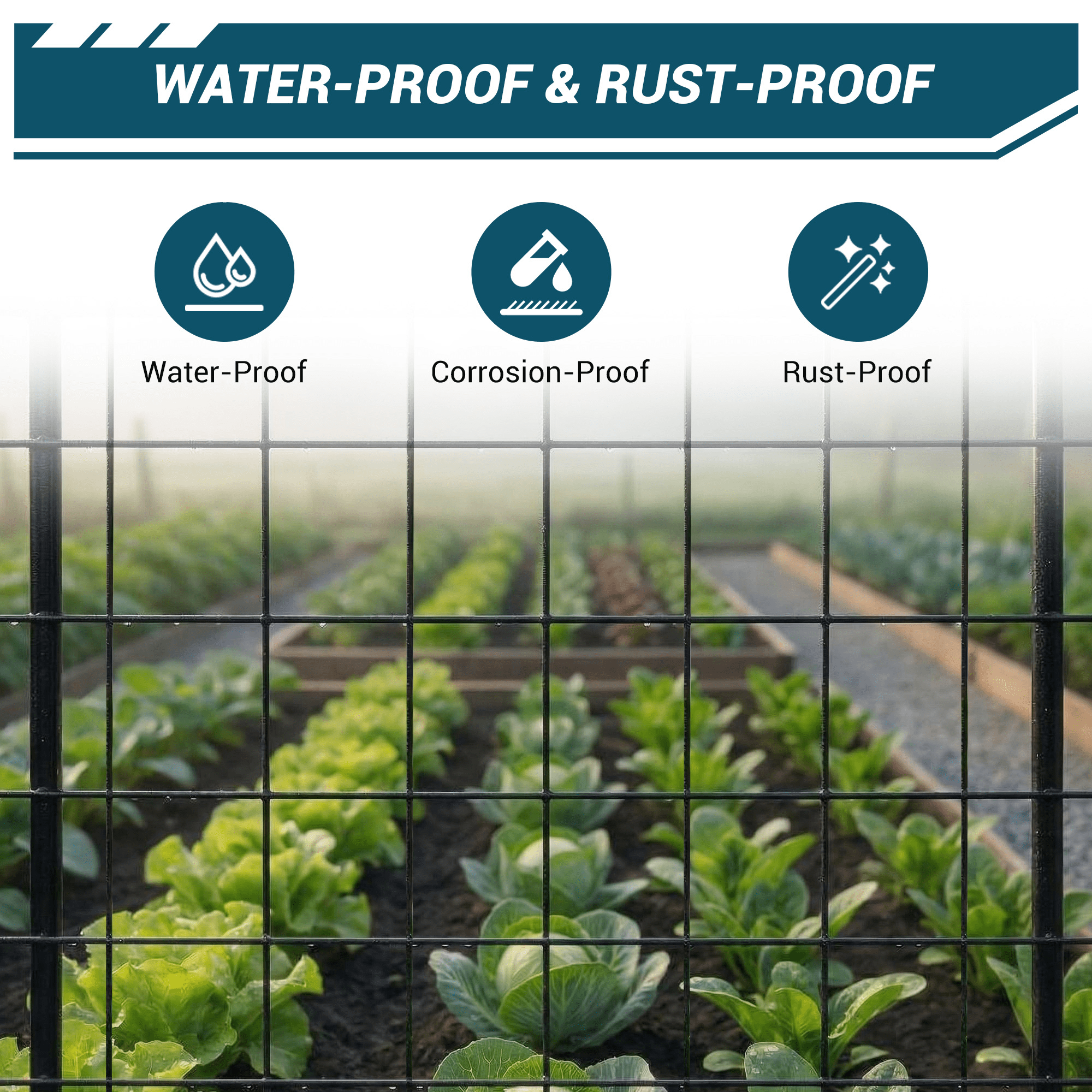 Heavy Duty Welded Wire Mesh Fence – 24"x60' Roll, 2"x3" 16GA PVC Coated – Hardware Cloth for Garden Borders, Coops & Pet Protection – with Cutting Pliers & Gloves