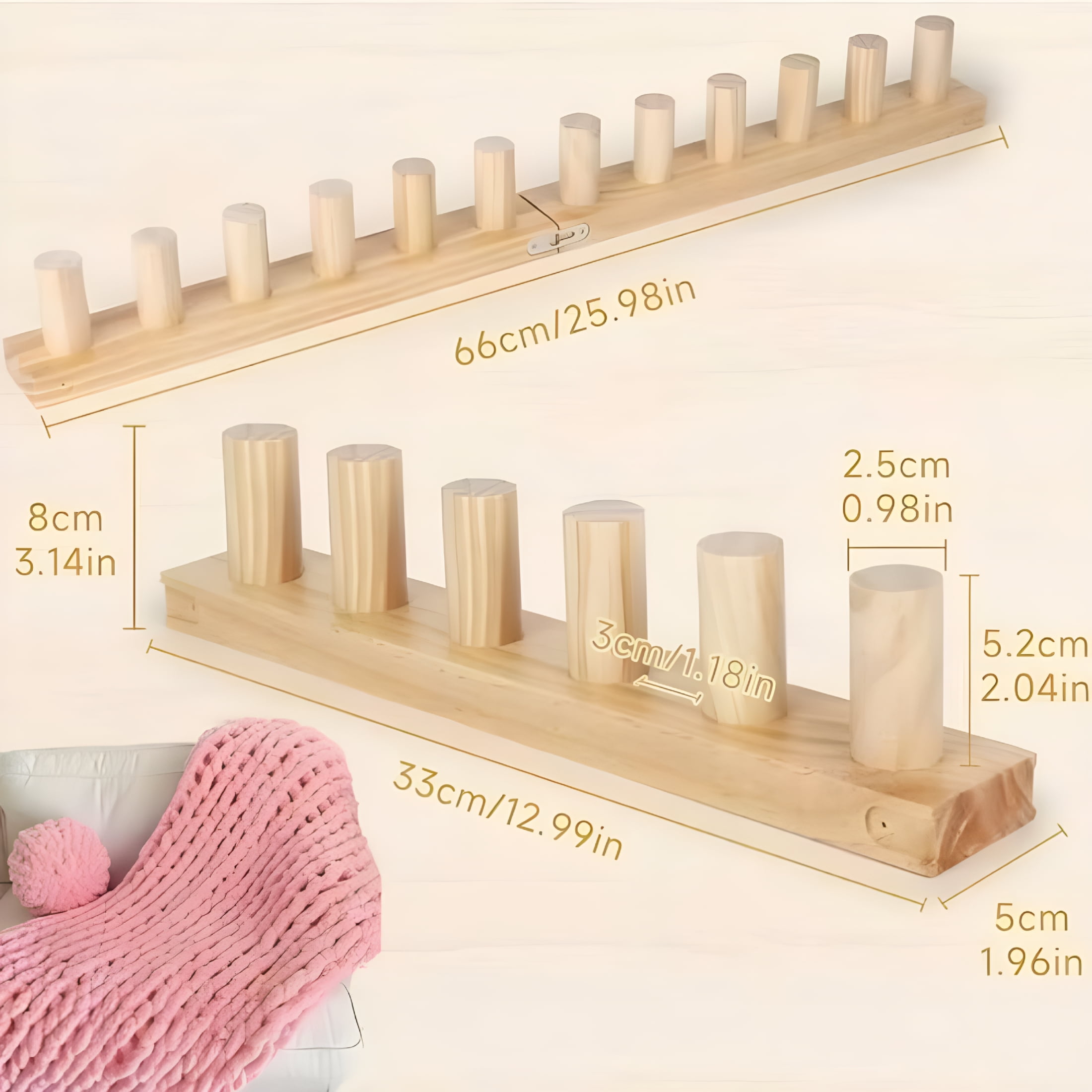 TUWAFE 2026 New Chunky Knitting Loom Gifts Beginners Yarn Craft Darning Loom Portable Wooden Blanket Loom 3 Piece