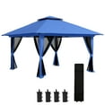 thumbnail image 2 of Outsunny 13' x 13' Pop Up Canopy w/ Netting, Weight Bags, Blue, 2 of 9