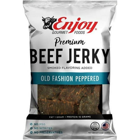Enjoy Old Fashioned Peppered Beef Jerky 8oz Resealable Bag