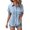 Light Blue, variant on CAIXIA Stylish Ladies Casual V-Neck Batwing Short Sleeve Button Down Blouse for Everyday Wear Plus Size Workout Tops,Hot Pink