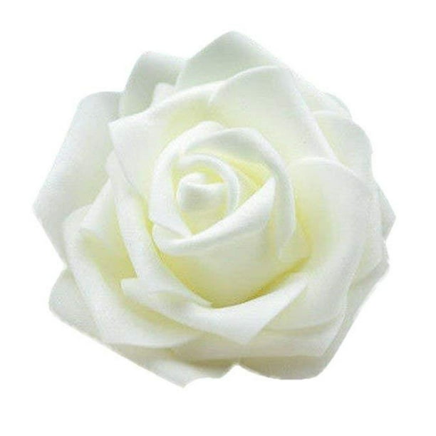 Flores biónicas artificiales Matsuzay 50 piezas rosas espuma PE color Blanco crema