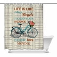 thumbnail image 1 of SUNENAT Retro Bicycle with Inspirational Quote in Newspaper Waterproof Polyester Bathroom Shower Curtain 60(Wide) x 72(Height) Inches, 1 of 3