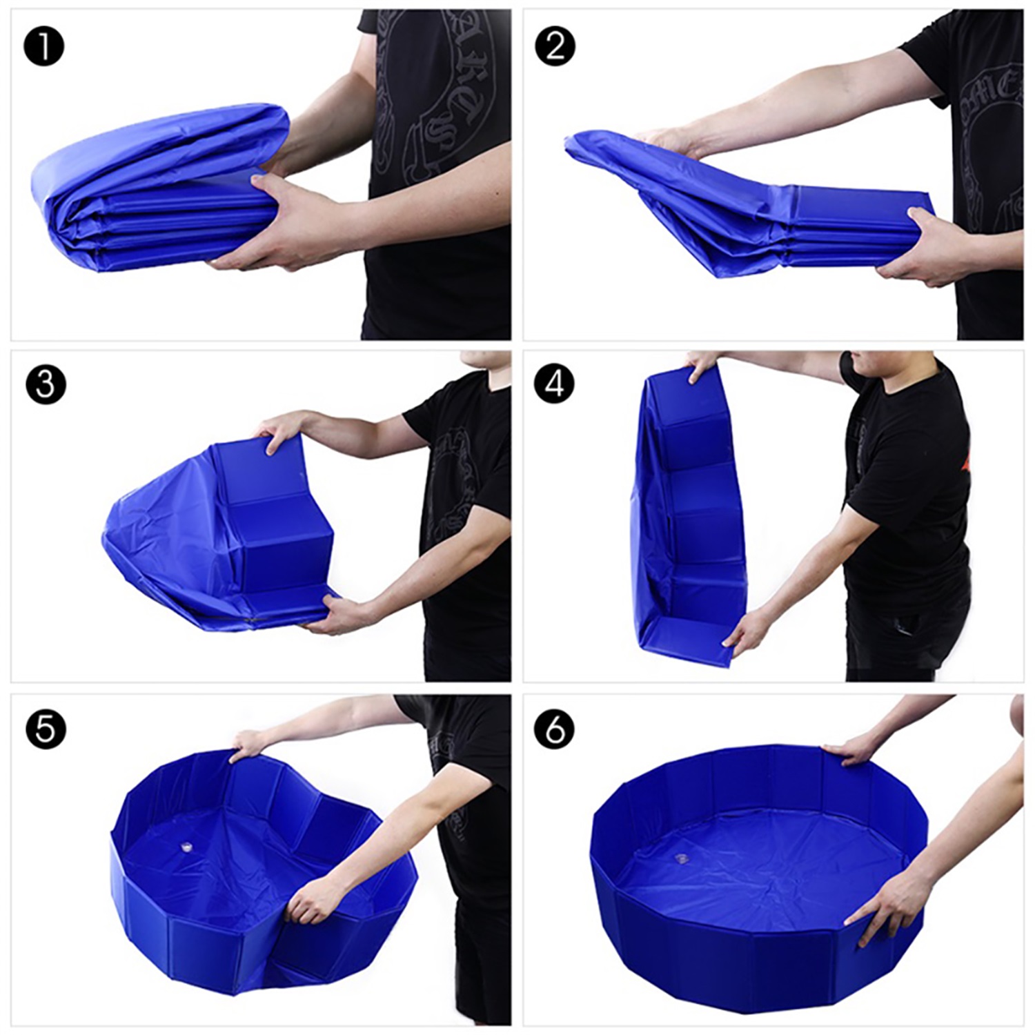 Pefilos Foldable Doggie Swimming Pool for Backyard PVC Outdoor Bathing Tub Dog Pools for Large Small Dogs, Blue M Pefilos Foldable Doggie Swimming Pool for Backyard PVC Outdoor Bathing Tub Dog Pools for Large Small Dogs, Blue M