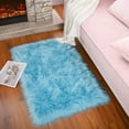thumbnail image 6 of Junovo Luxury Fluffy Area Rugs Areary Rug for Bedroom Shaggy Rugs Area Carpet for Living Room Bedroom Room,2'x3',Aqua Blue, 6 of 7