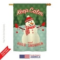 thumbnail image 2 of Breeze Decor BD-XM-H-114198-IP-BO-DS02-US Keep Calm Build Snowmen Winter - Seasonal Christmas Impressions Decorative Vertical House Flag - 28 x 40 in., 2 of 4
