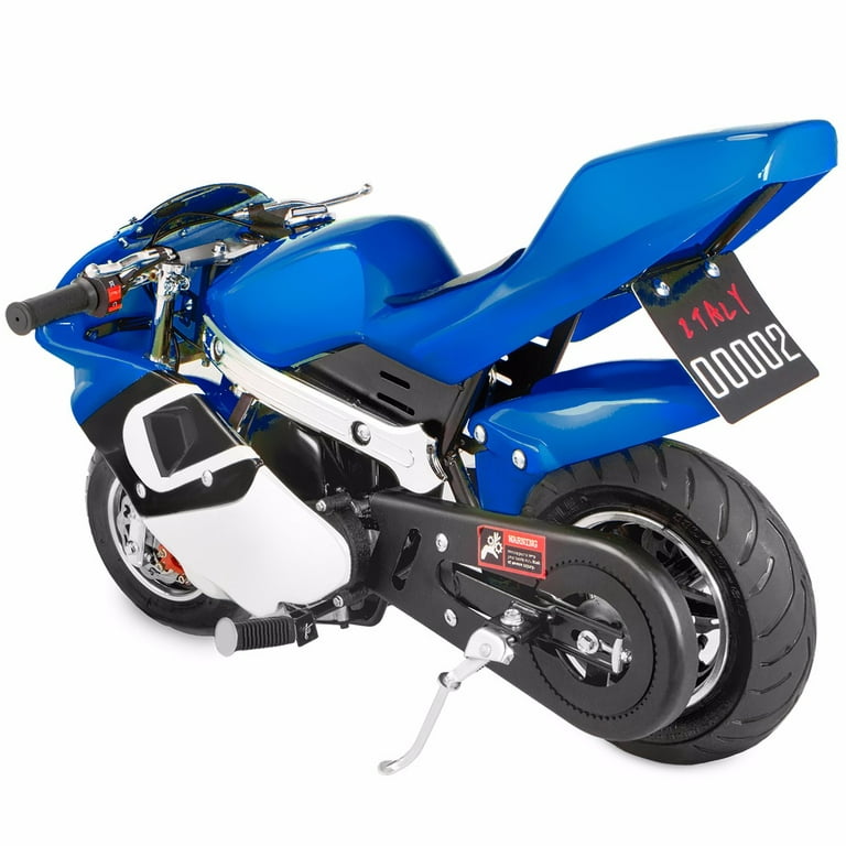 XtremepowerUS Gas Pocket Bike Motorcycle 40cc 4-stroke Engine, Blue 
