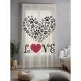 thumbnail image 2 of Sheer Curtains 96 Inches Long, Romance Love Semi Sheer Curtains Light Filtering Window Treatment, Heart Dog Paw Prints Roses Beige Privacy Voile Drapes for Living Room Bedroom 52x96 Inch, 2 of 7