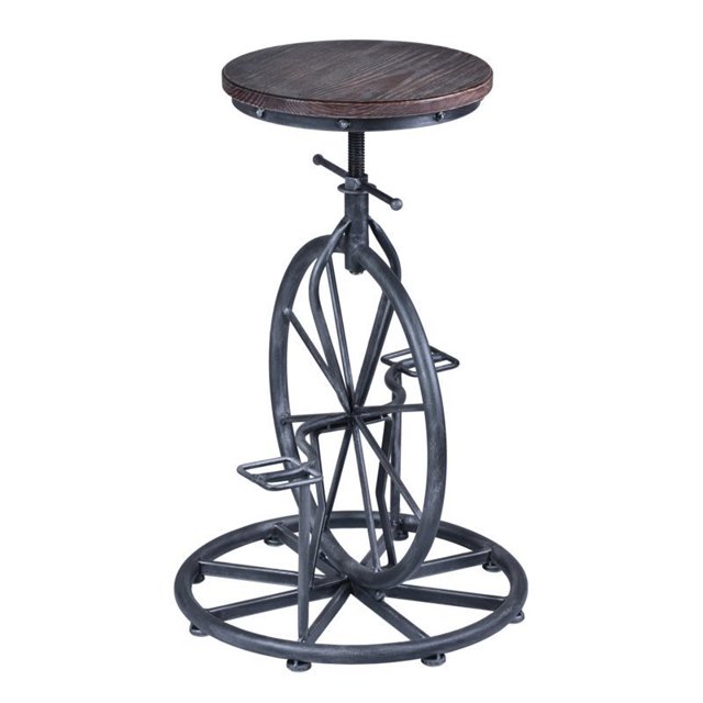 Armen Living Tabouret de Bar Réglable en Gris Industriel