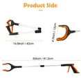 thumbnail image 2 of 2Pcs 32'' Grabber Reacher Tool, Foldable Grabber Reaching Tool, Lightweight Trash Picker Upper Tool for Elderly with Anti-Slip Rotating Rubber Gripper,Orange, 2 of 11