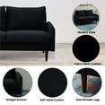 thumbnail image 5 of Hybition Velvet Sofa Modern Couch with Wooden Legs for Living Room - Black, 5 of 10