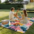 thumbnail image 4 of Palm Leaves Outdoor Rug 5x8 Ft - Reversible Patio Rug Outdoor Camping Rugs, Colorful Tropical Plant Summer Flower Washable Indoor Outdoor Area Rugs, Non-Slip Outdoor Carpet Runner for Deck/Porch, 4 of 8