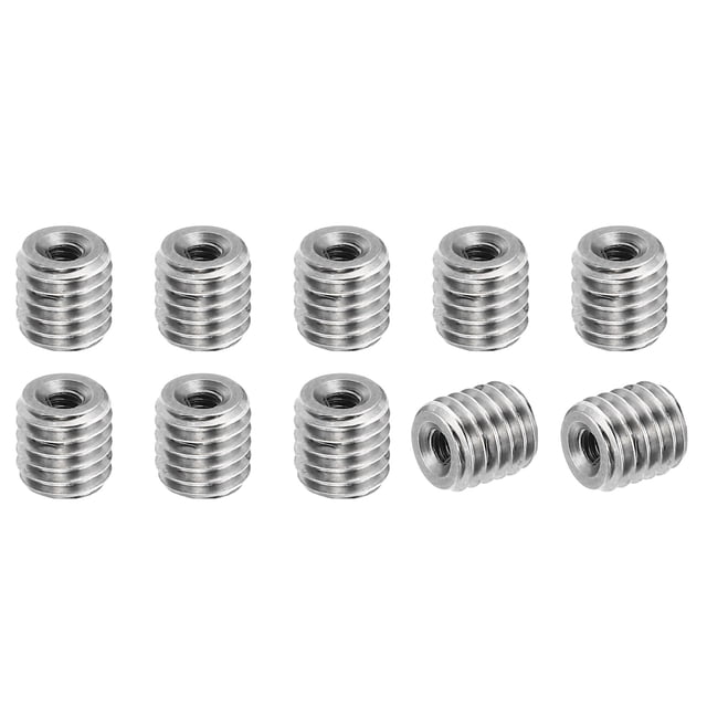 Unique Bargains Adaptateurs Filetage Manchon Réducteur Écrou M5x0.8 Mâle à M2x0.4 Femelle pour Réparer Insert Écrou Vis Réducteur 5mm 10 Pcs