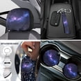thumbnail image 4 of Uorisanigo Galaxy Print Seat Cover Full Set Universal Headrest Covers with Steering Wheel Covers,Center Console Pad Cover,Seat Belt Shoulder Pads,Handbrake Protector,Keychain,Cup Coasters-18 Pack, 4 of 7