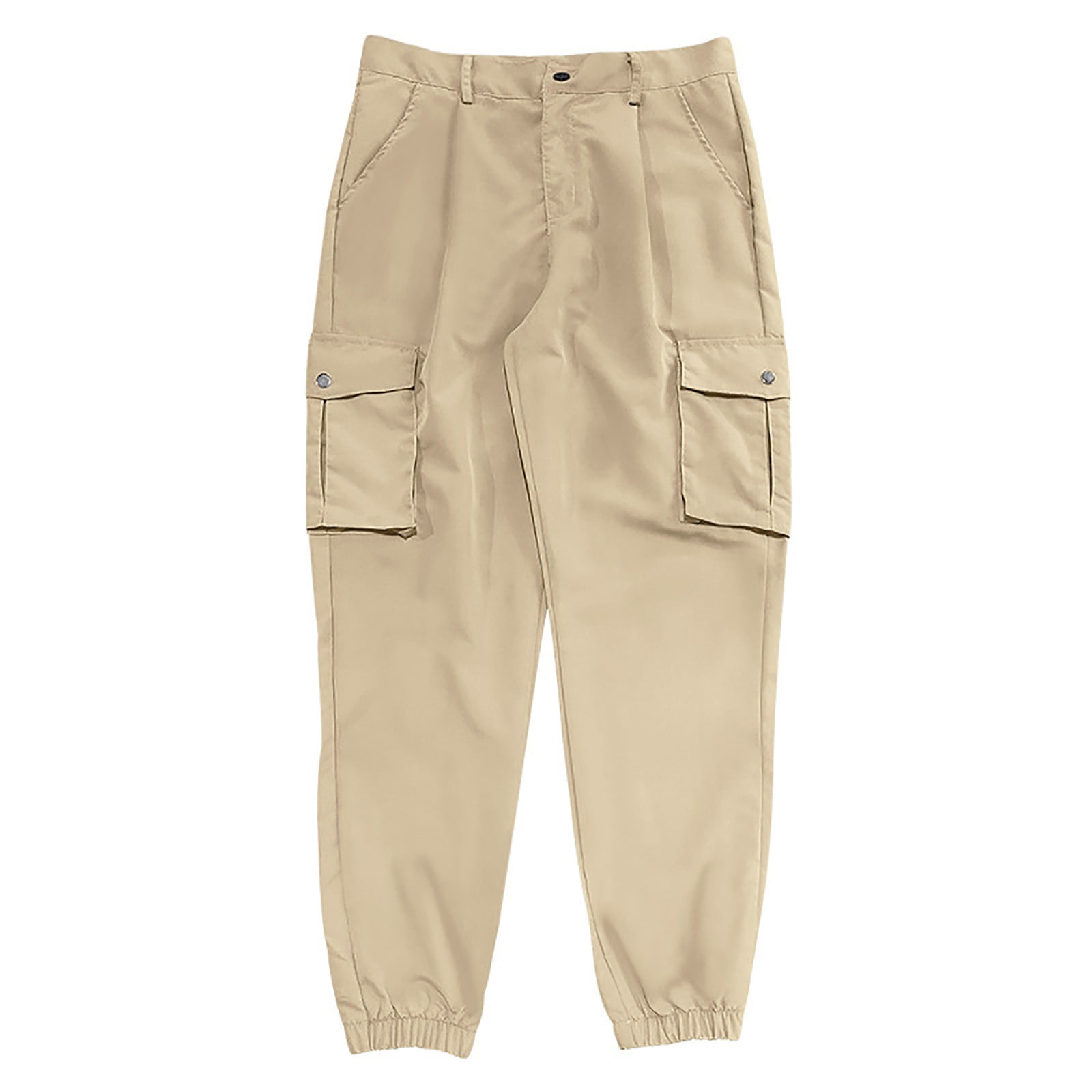 HOOMEUMY Men's Cargo Pants Cuffed Jogger Pants Slim Fit
