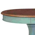 thumbnail image 2 of Benjara Wooden Accent Table with Round Tabletop, Teal Blue and Brown, 2 of 4