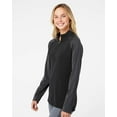 thumbnail image 3 of Adidas Womens Stripe Block Quarter-Zip Pullover, 2XL, Grey Three, 3 of 3